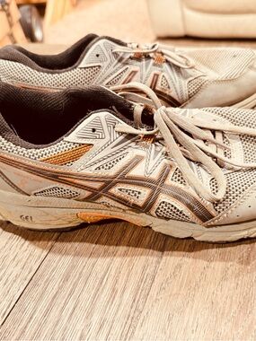 Asics Gray and Orange Men's Running Shoes